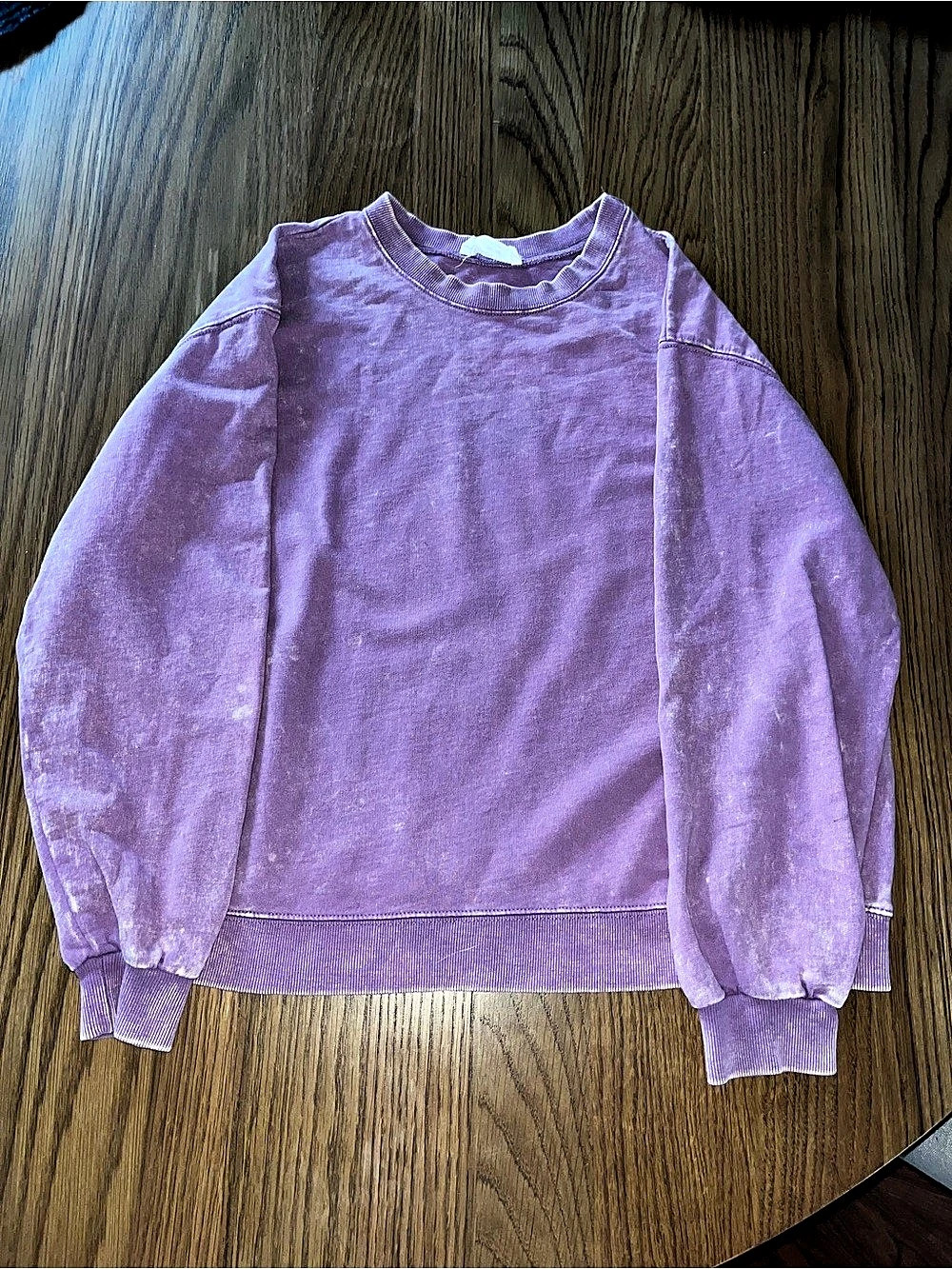Double Zero Mineral Washed Crewneck Sweatshirt Purple Crewneck Sweatshirt Size